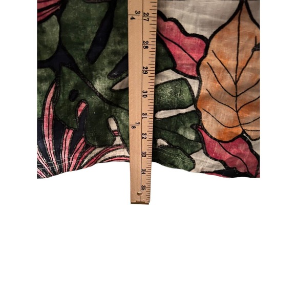 TOMMY BAHAMA Linen Tunic Mini Dress Cover Up Remy Tropical Floral Pockets SP - Picture 6 of 7